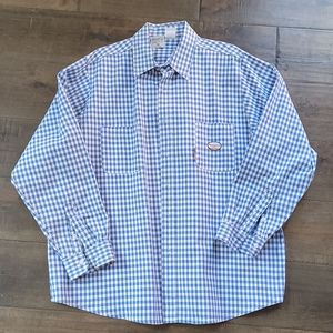 Rasco FR long sleeve blue plaid men's shirt